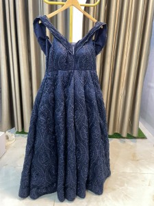 Navy Blue Panel Gown