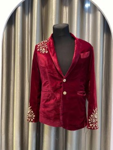 maroon velvet handwork coat