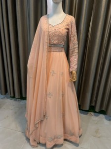 Orange Peach Georgette handwork Lehenga - BLOrPeGgEm018