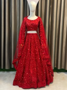 Red Monochrome Lehenga - BLRMo009