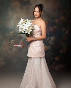 Baby Pink Flower Beaded Cut-Set (Beaded Skirt) - MDBaPiFloBe028