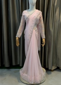 Baby Pink Sari With Multi Sky Sequins - SBaPiMulSkSe057