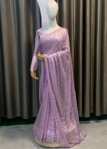 Light Lavender Silver Work Heavy Sari (Same thread) - SLiLvSi047