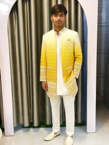 Yellow Sherwani Set