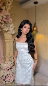 Elegant White Embellished Evening Dress