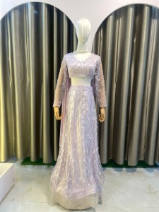 Light Lavender Mermaid Beaded Dress