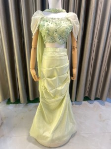 Mint Green Organza mermaid Skirt Set