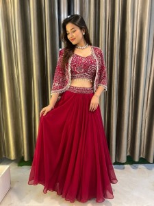 Dark Rani Pink Three Piece Set