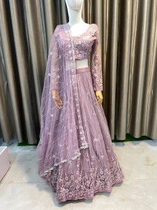 Onion Purple Lehenga Same Colour Sequins Lining - NLOnLvSeLi007