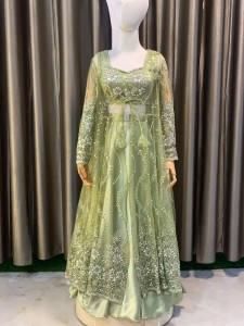 Nude Green 3 Piece Outer Set - AGNGr018