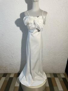 White Long One Pc Slit Wala Front Organza - PDWOz042