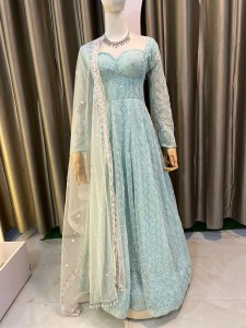 Light Sky Blue Anarkali Set