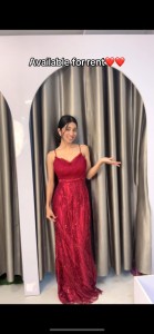 Maroon Beaded Party Dress String Wala Puku Mukhiya - PDRBe036