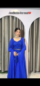 Royal Blue Sequins Sarara Set ( Beaded ) - SSBSeBe006