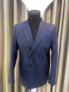 Navy Blue Double Button Coat Pant