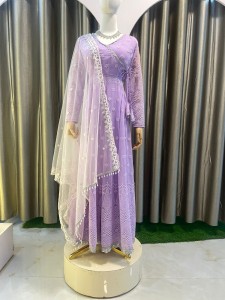 Lavender Anarkali Set
