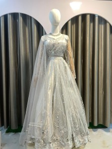 Silvery Sequins Plus size Lehenga
