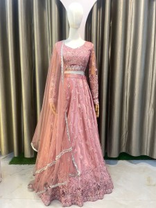 Peach Lehenga same sequins Long length