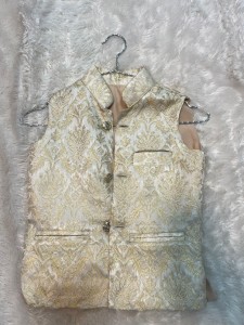 Cream Colour Flower Printed Baby Modicoat