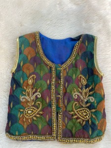 Dhaka printed Golden Work Baby Modicoat