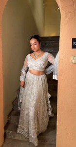 Grey Handwork Lehenga