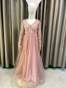 Peach Gown Beaded Chest