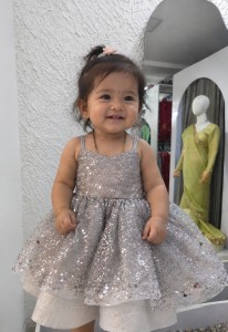 Silver Sequin Baby Frock